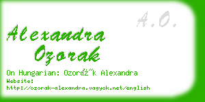 alexandra ozorak business card